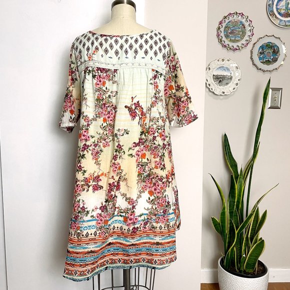 Bohemian short printed dress from Peace & Love by Calao NWT  - size medium - Picture 4 of 12